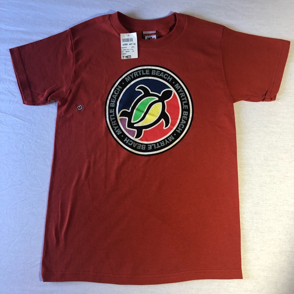 Kids Myrtle Beach T Shirt Medium - Tomato